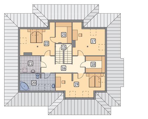 Rzut poddasza POW. 140,1 m²