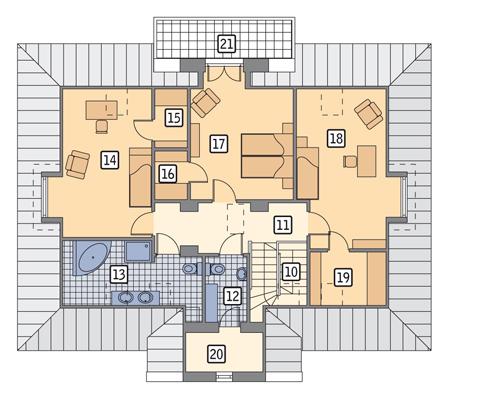 Rzut poddasza POW. 129,9 m²
