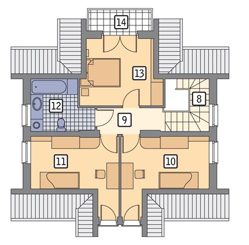 Rzut poddasza POW. 60,8 m²