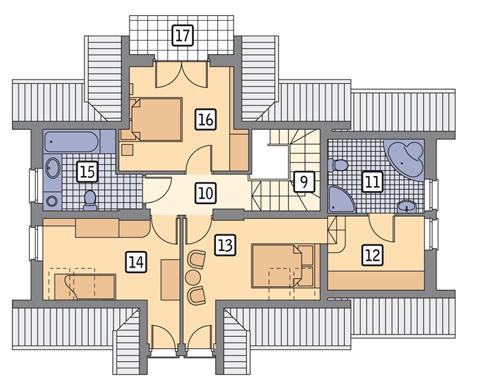 Rzut poddasza POW. 74,6 m²