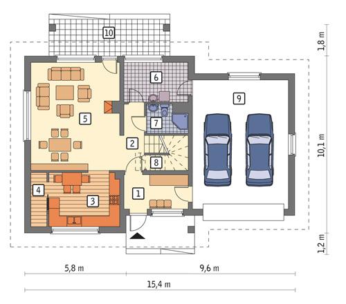 Rzut parteru POW. 112,2 m²