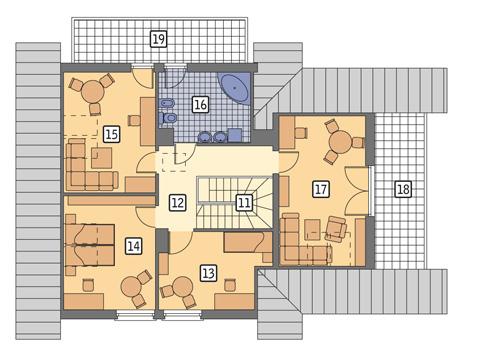 Rzut poddasza POW. 113,4 m²