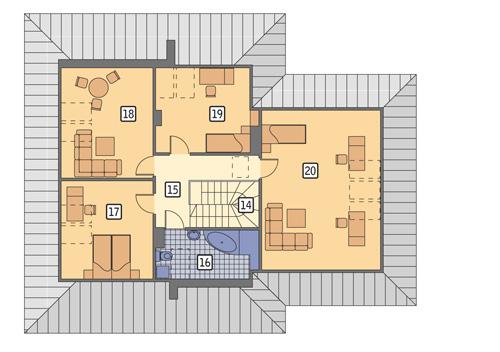 Rzut poddasza POW. 116,4 m²