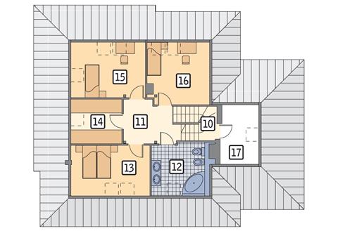 Rzut poddasza POW. 99,9 m²