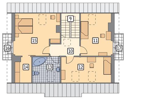 Rzut poddasza POW. 82,4 m²