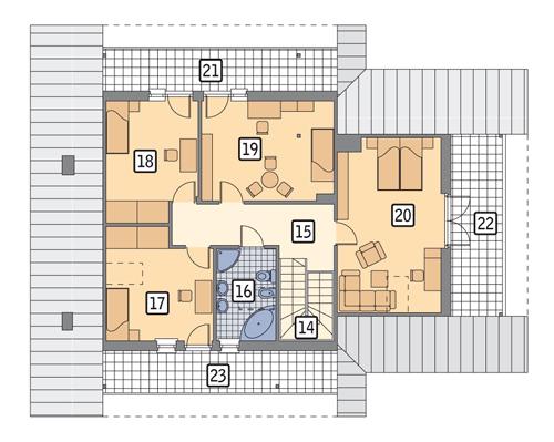 Rzut poddasza POW. 120,1 m²