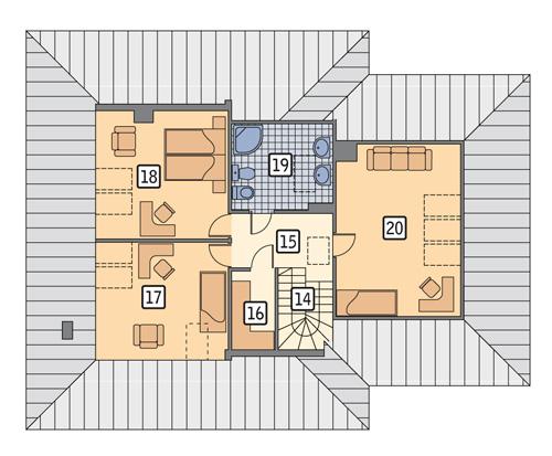 Rzut poddasza POW. 100,3 m²