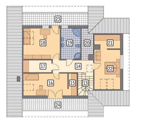 Rzut poddasza POW. 119,6 m²