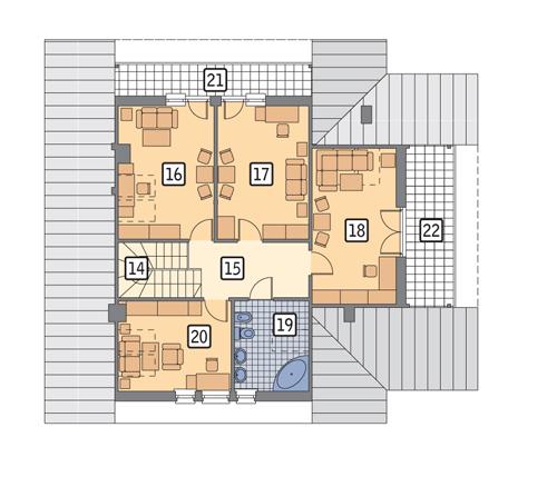 Rzut poddasza POW. 103,8 m²