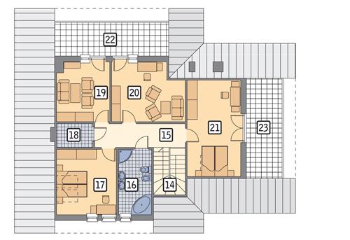 Rzut poddasza POW. 119,3 m²