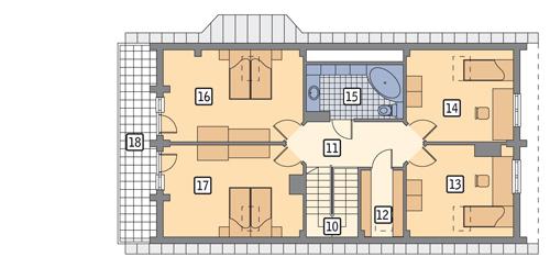 Rzut poddasza lustro POW. 102,4 m²