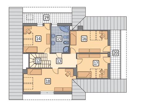 Rzut poddasza POW. 125,4 m²