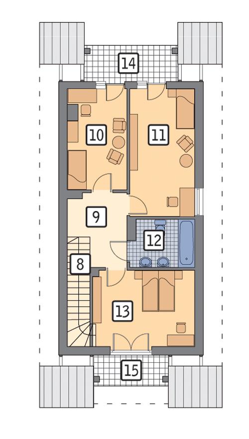 Rzut poddasza POW. 62,6 m²