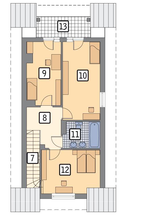 Rzut poddasza POW. 60,3 m²