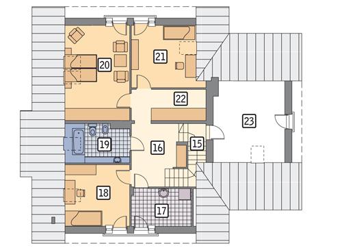 Rzut poddasza POW. 137,6 m²