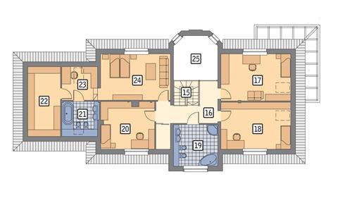 Rzut poddasza POW. 145,8 m²