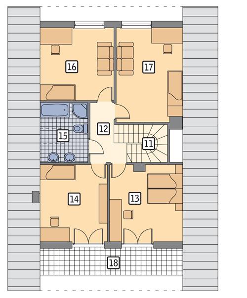 Rzut poddasza POW. 106,7 m²