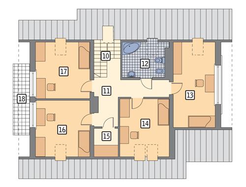 Rzut poddasza POW. 110,6 m²