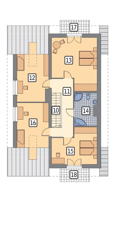 Rzut poddasza POW. 104,5 m²