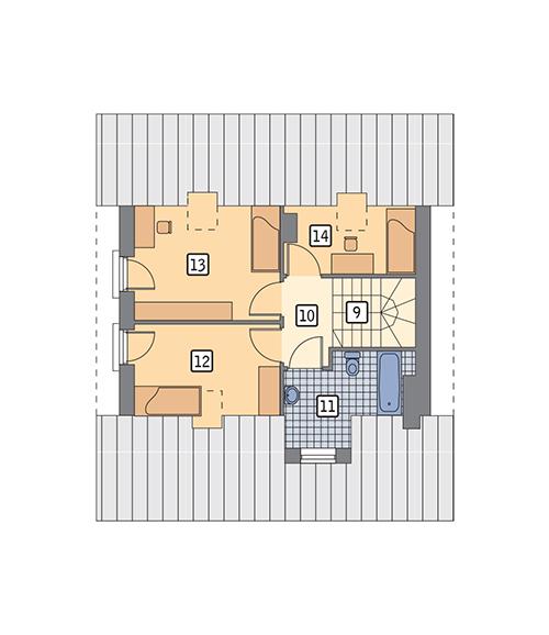 Rzut poddasza POW. 48,7 m²
