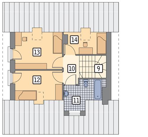 Rzut poddasza POW. 48,7 m²