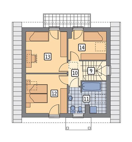 Rzut poddasza POW. 57,4 m²