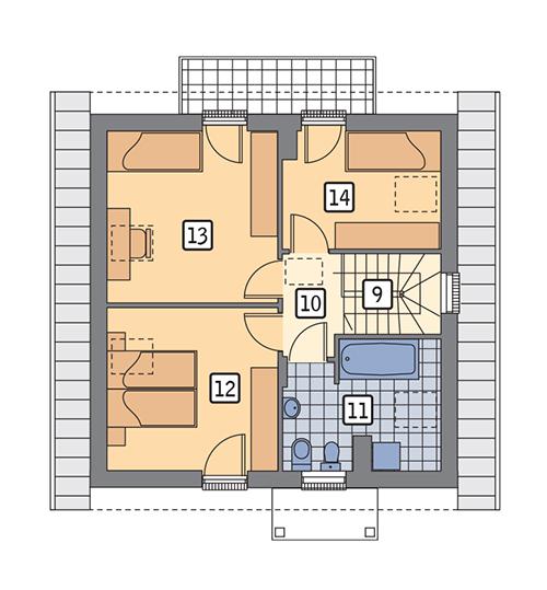 Rzut poddasza POW. 57,4 m²