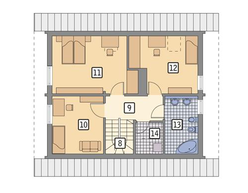 Rzut poddasza POW. 61,8 m²