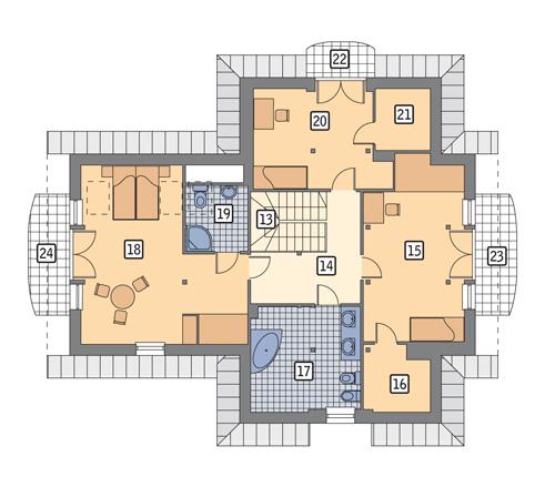 Rzut poddasza POW. 121,6 m²