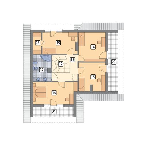 Rzut poddasza POW. 102,9 m²