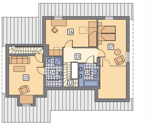 Rzut poddasza POW. 90,3 m²
