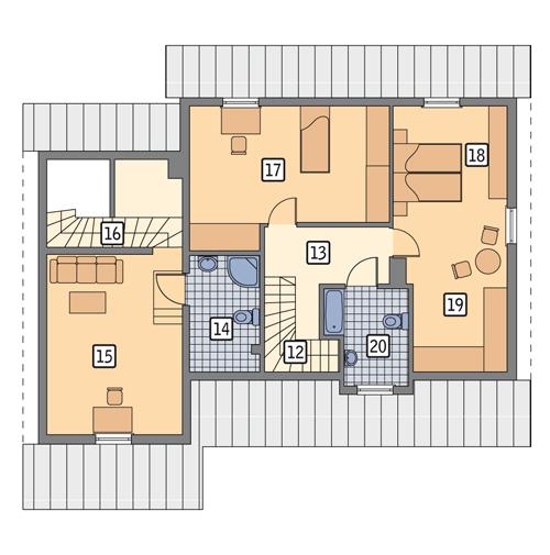 Rzut poddasza POW. 87,1 m²