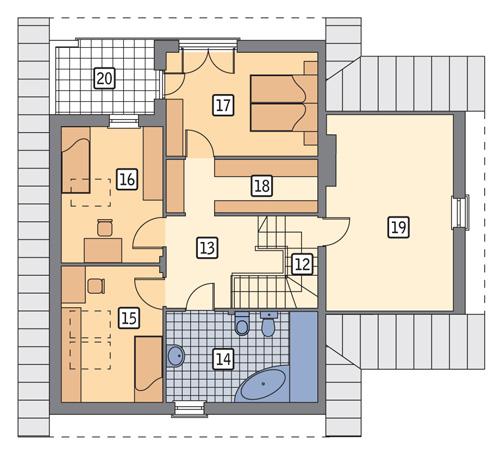 Rzut poddasza POW. 107,6 m²
