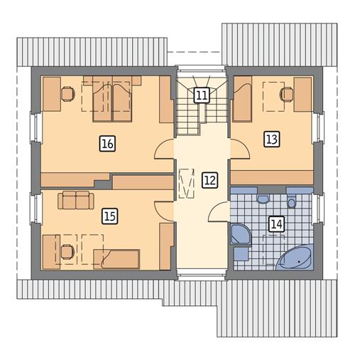 Rzut poddasza POW. 89,2 m²