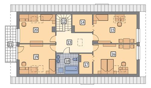 Rzut poddasza POW. 118,1 m²