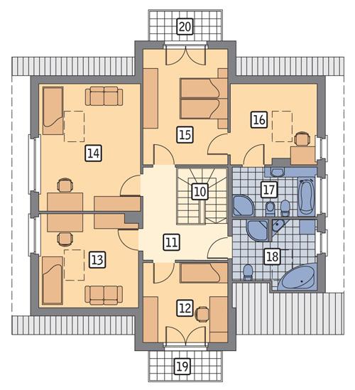Rzut poddasza POW. 108,9 m²