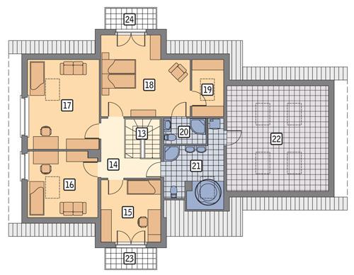 Rzut poddasza POW. 145,4 m²