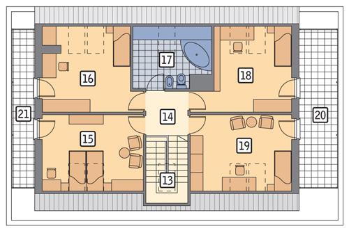 Rzut poddasza POW. 112,1 m²