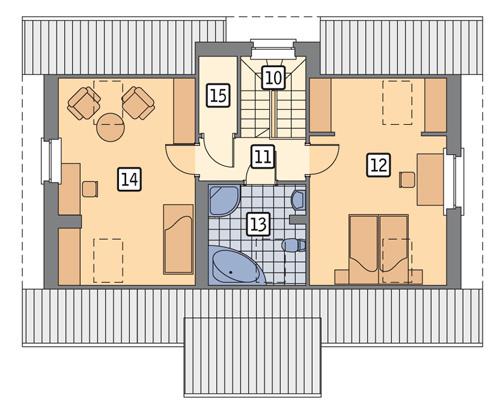 Rzut poddasza POW. 60,3 m²