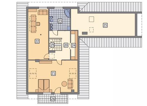Rzut poddasza POW. 177,2 m²