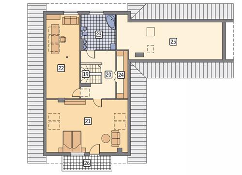 Rzut poddasza POW. 177,2 m²