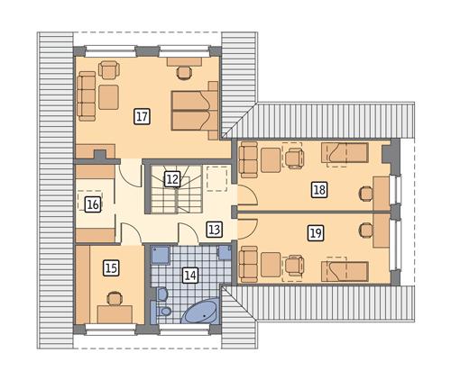 Rzut poddasza POW. 101,9 m²