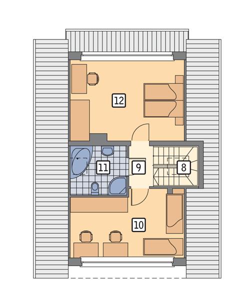 Rzut poddasza POW. 63,7 m²