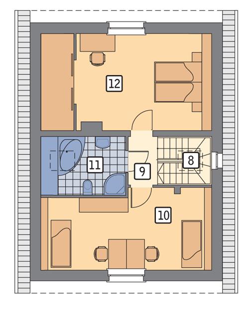 Rzut poddasza POW. 63,7 m²