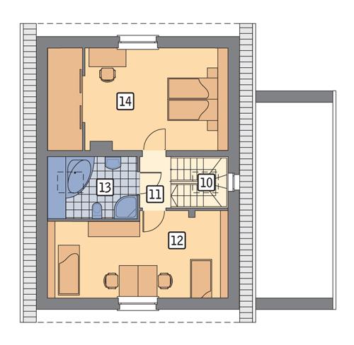 Rzut poddasza POW. 63,6 m²