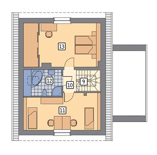 Rzut poddasza POW. 63,8 m²