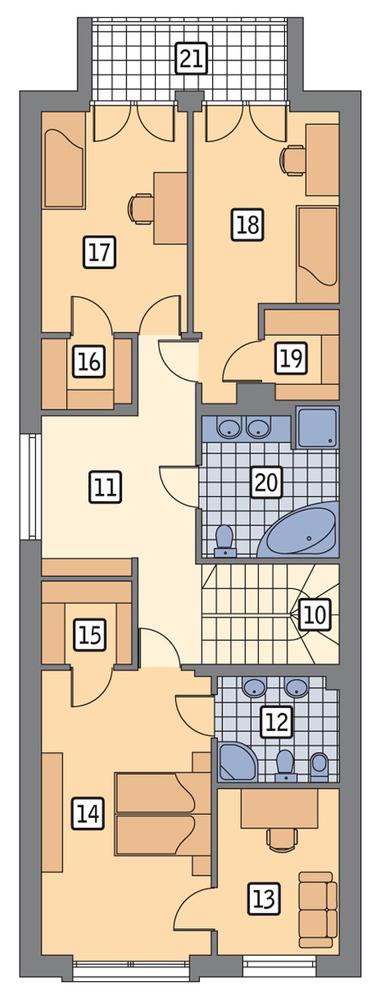 Rzut piętra POW. 106,5 m²