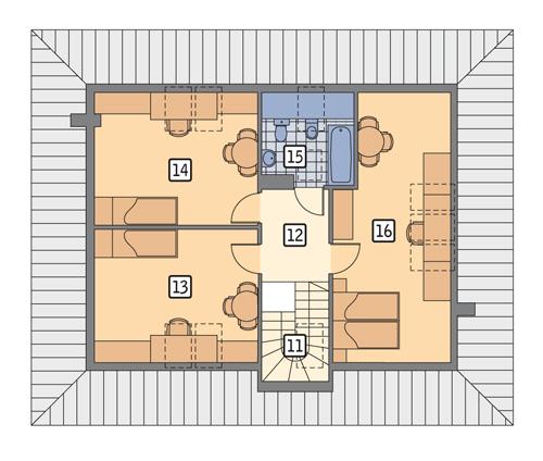 Rzut poddasza POW. 86,7 m²