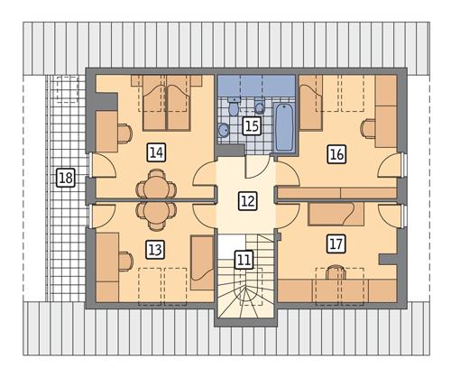 Rzut poddasza POW. 95,9 m²