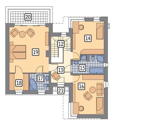 Rzut piętra POW. 94,9 m²